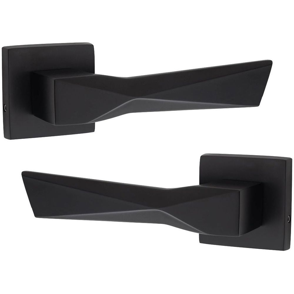 Golden Grace Matt Black Aura Door Handle Set Image 3