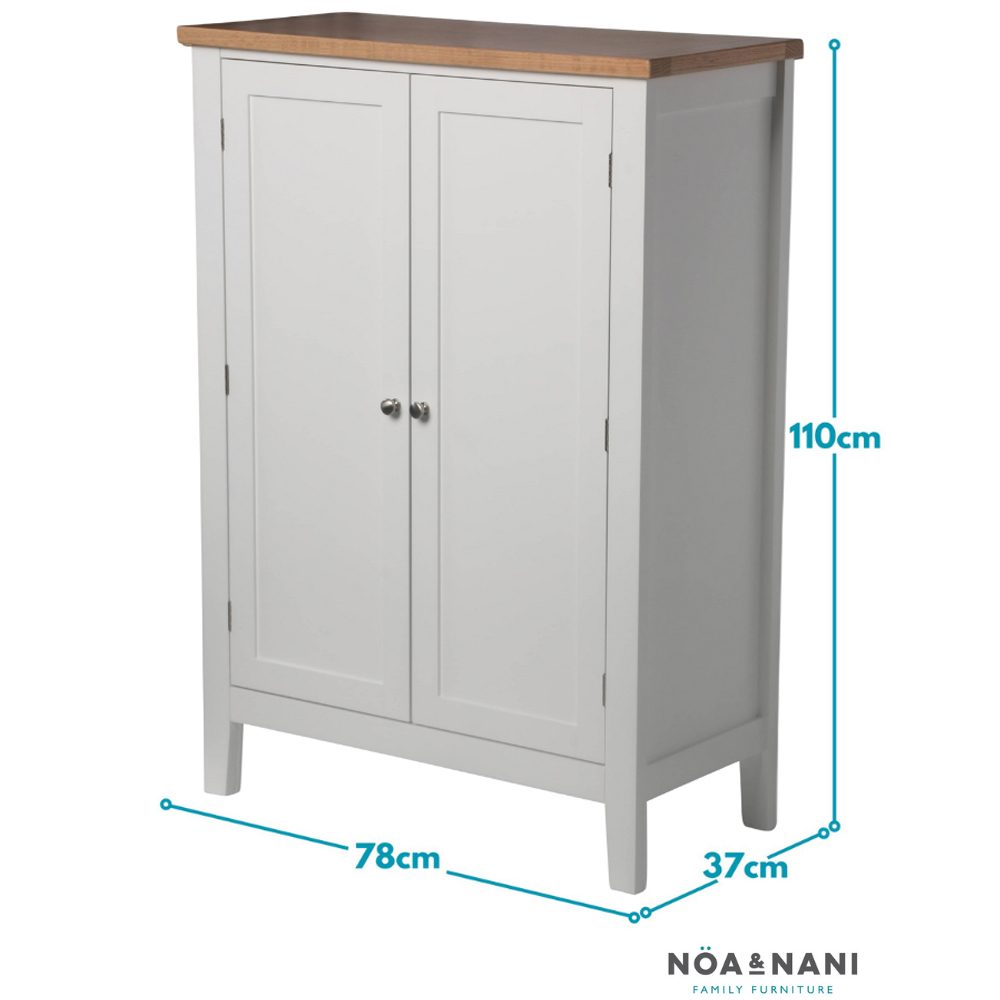 Noa and Nani Leines 2 Door White Shoe Storage Cabinet Image 9