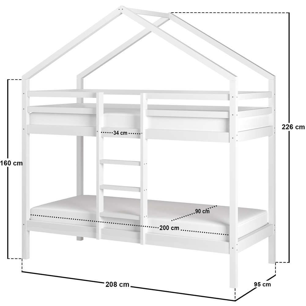 Flair White Wooden Nest House Bunk Bed Image 5