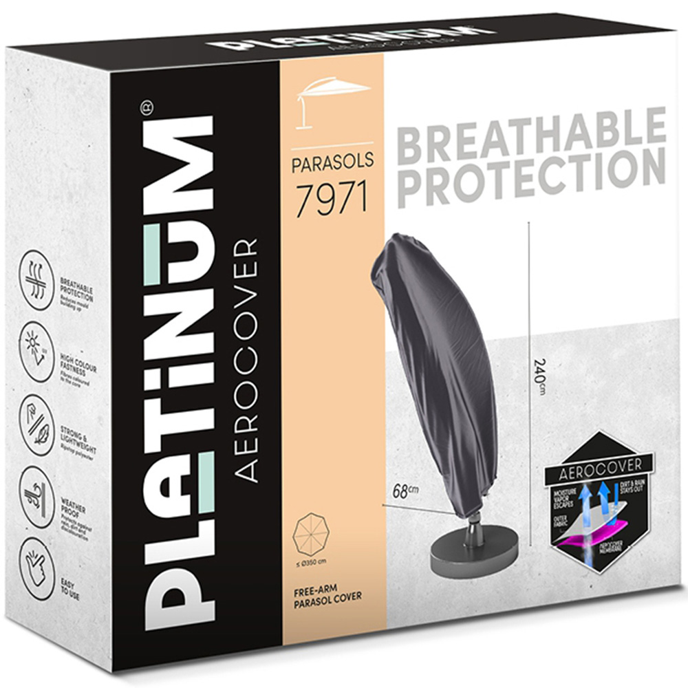 Platinum AeroCover Free Arm Parasol Cover 240 x 68cm Image 2