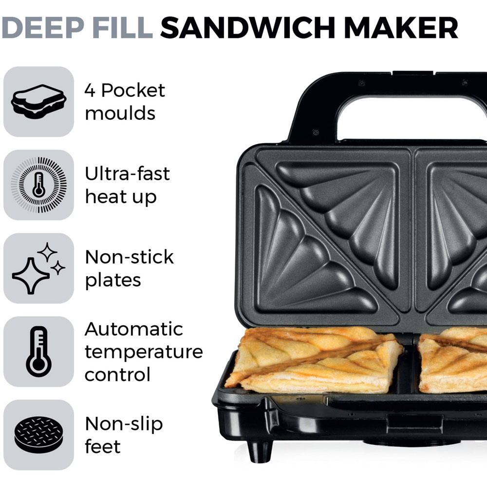 Tower Black Deep Fill Sandwich Maker Image 6