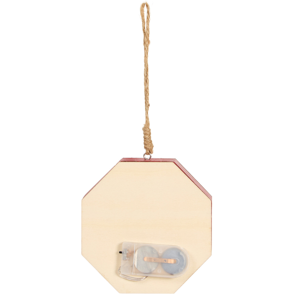LED Santa Stop Here Hanging Decoration Image 4