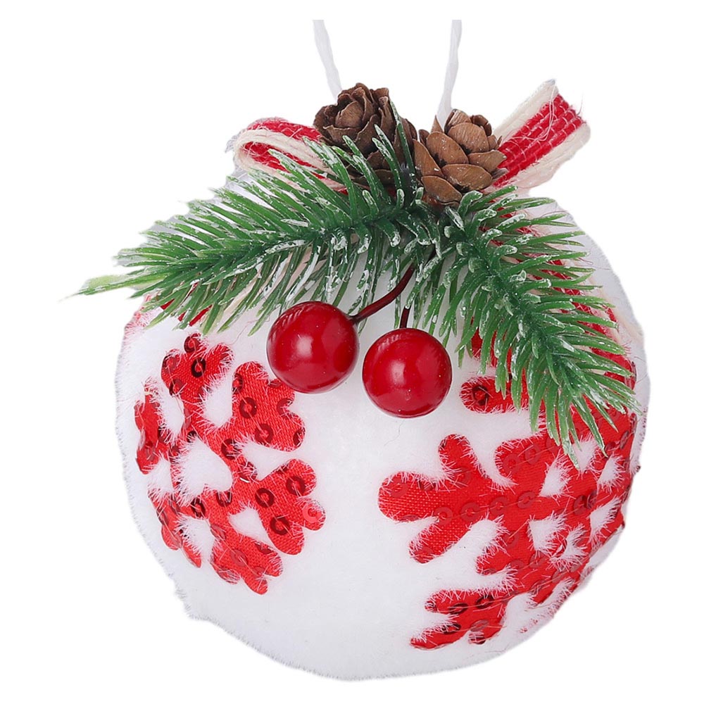 Living and Home White Red and Green Christmas Bauble 9 Pack Image 5