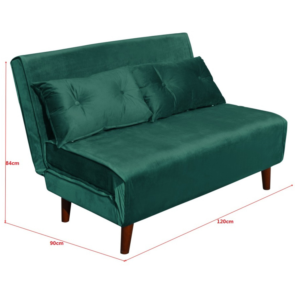 Portland Double Sleeper Green Velvet Sofa Bed Image 5