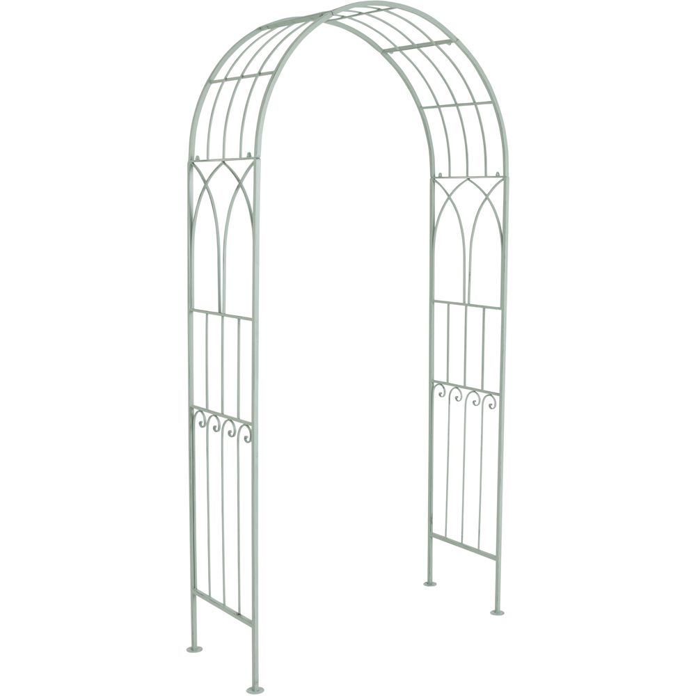 Charles Bentley 6.9 x 3.3ft Heritage Green Decorative Rustic Metal Garden Arch Image 2