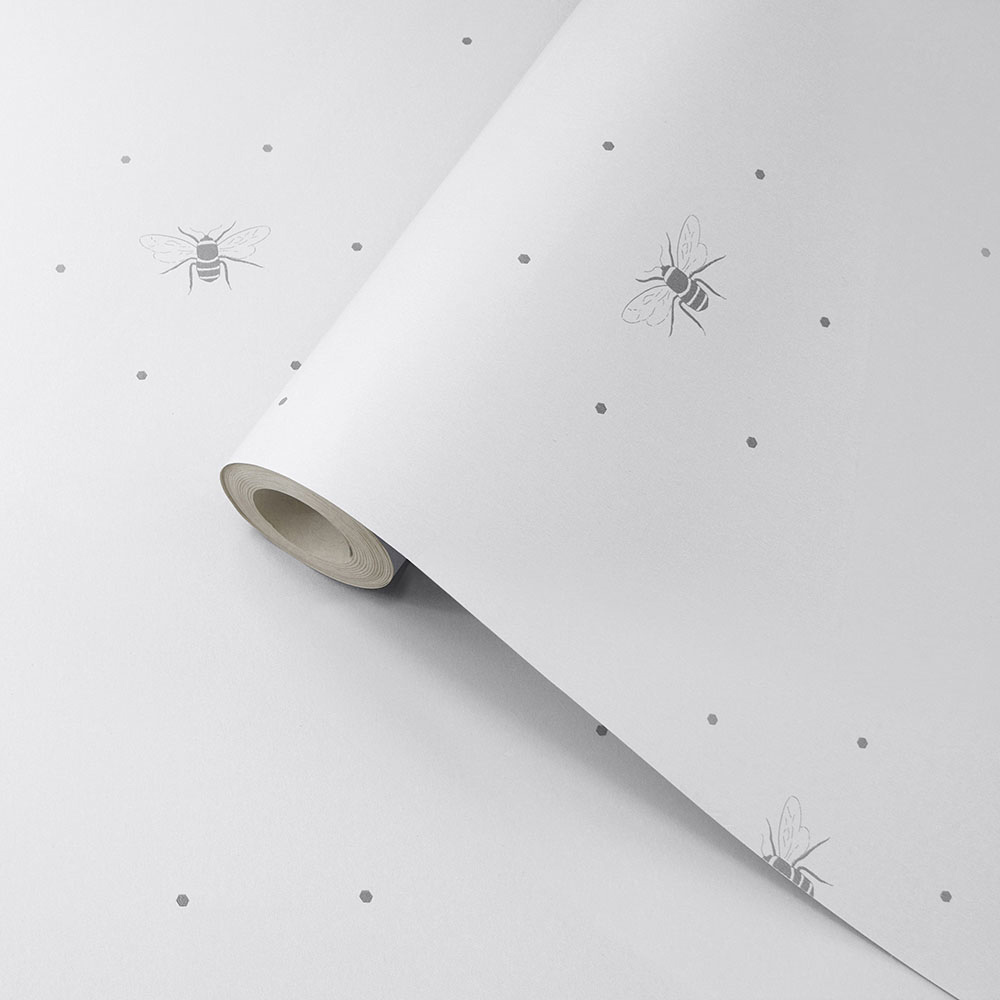 Sophie Allport Bees Silhouette Grey Wallpaper Image 2