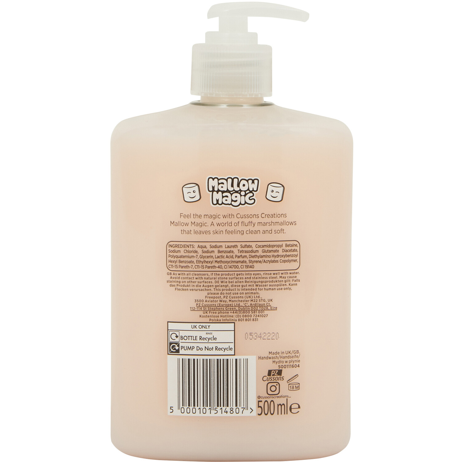 Creations Mallow Magic Pink Hand Wash 500ml Image 2