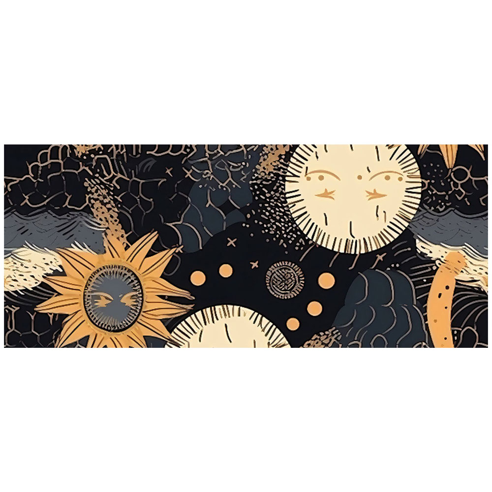 Warren Reed Designer Gold Sun and Moon Glass Bathroom Splashback 25 x 60cm Image 2