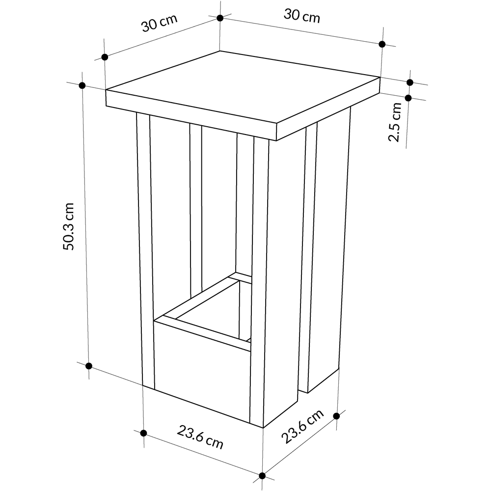 Decortie Tasos Single Shelf White Minimalist End Table Image 7