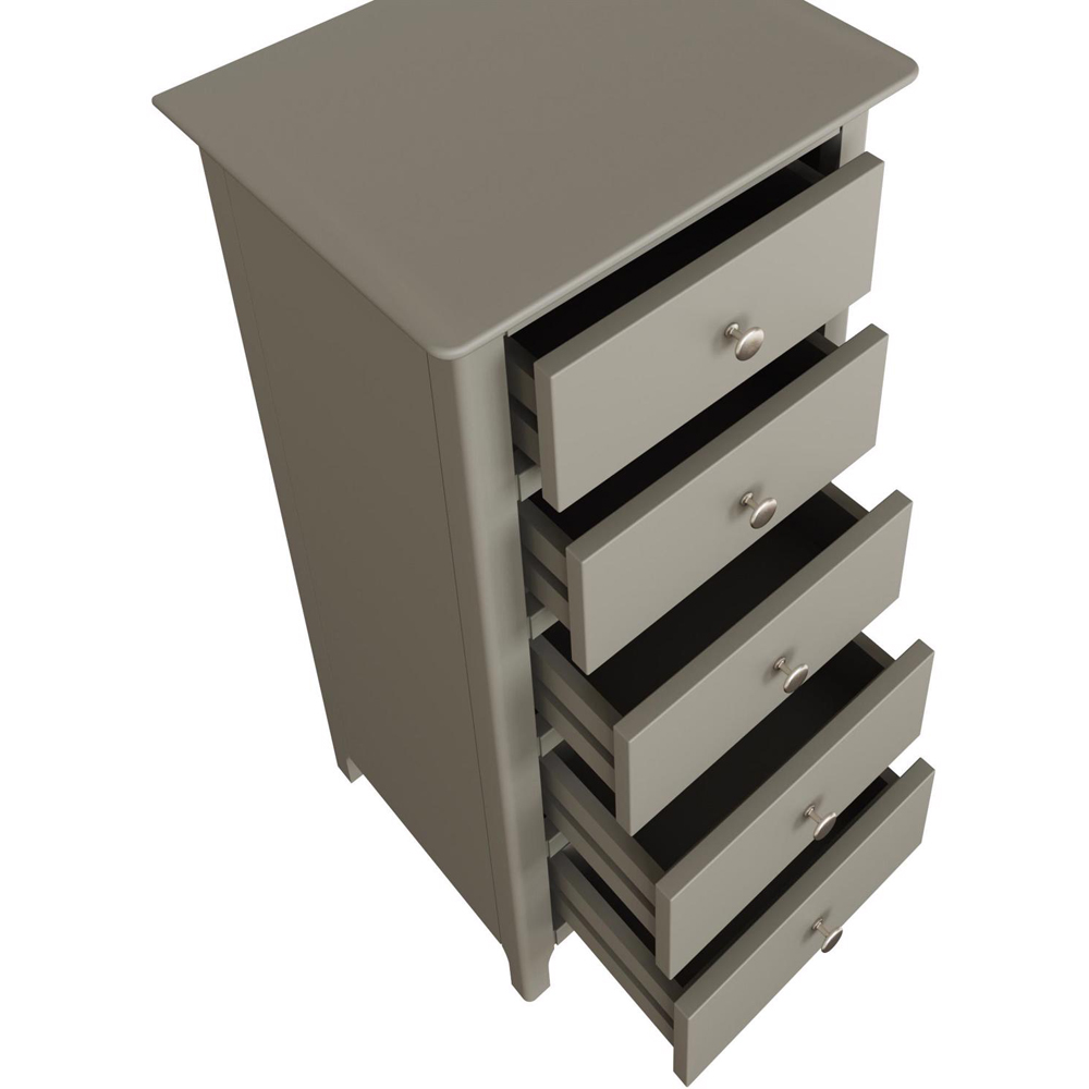 FWStyle Palma 5 Drawer Grey Ready Assembled Chest of Drawers Image 6