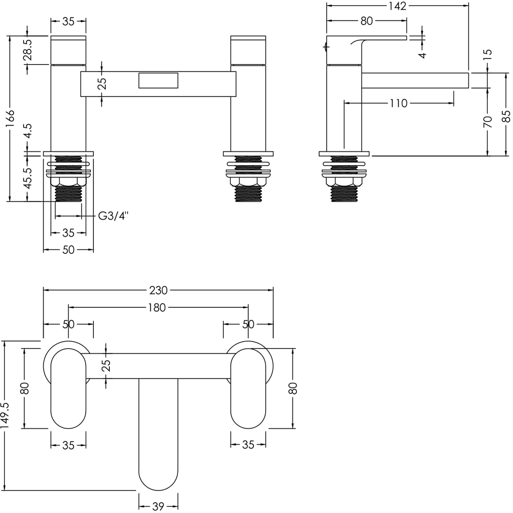 nuie Brushed Bronze Bath Filler Image 2