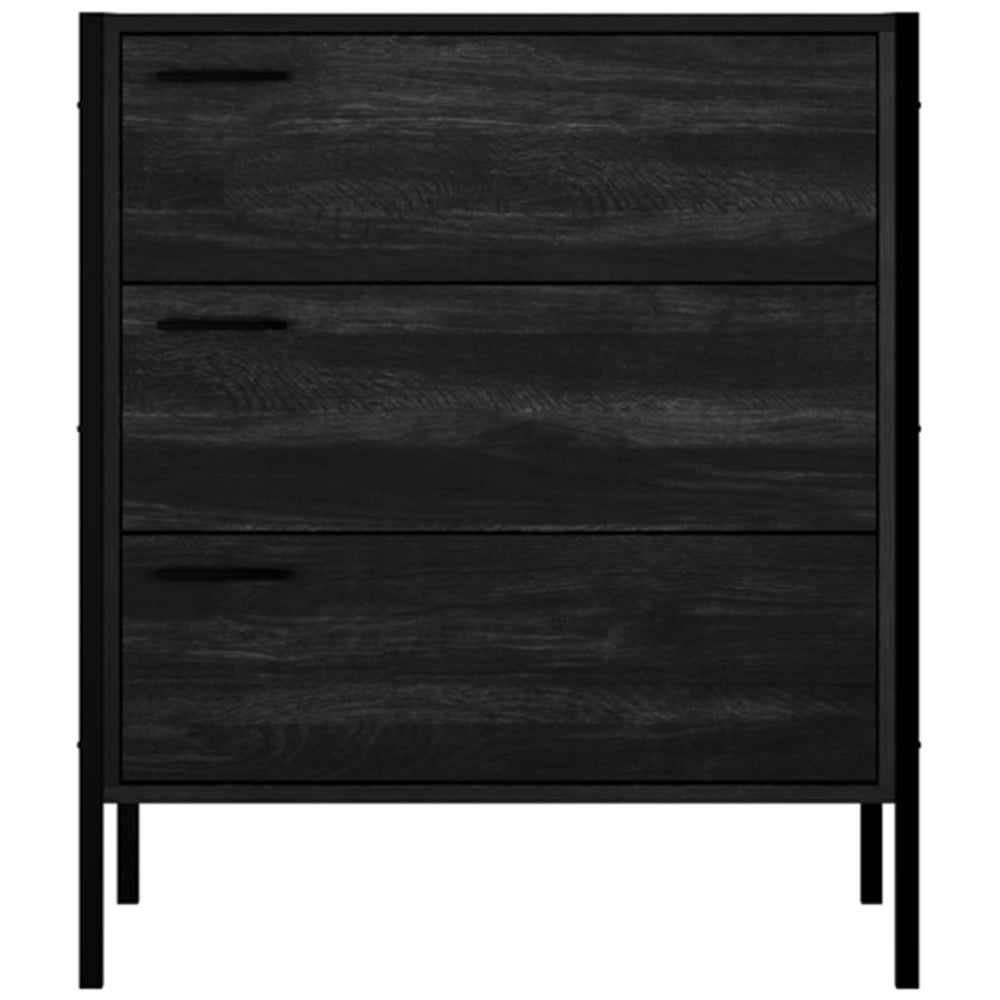 Hoxton 3 Drawer Black Chest of Drawers Image 3