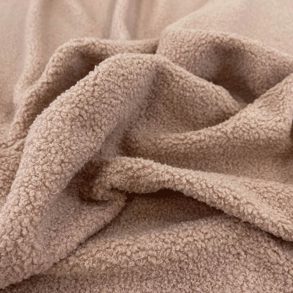 Desser Furniture Powder Pink Boucle Fabric Cosy Pouffe Footstool Image 5