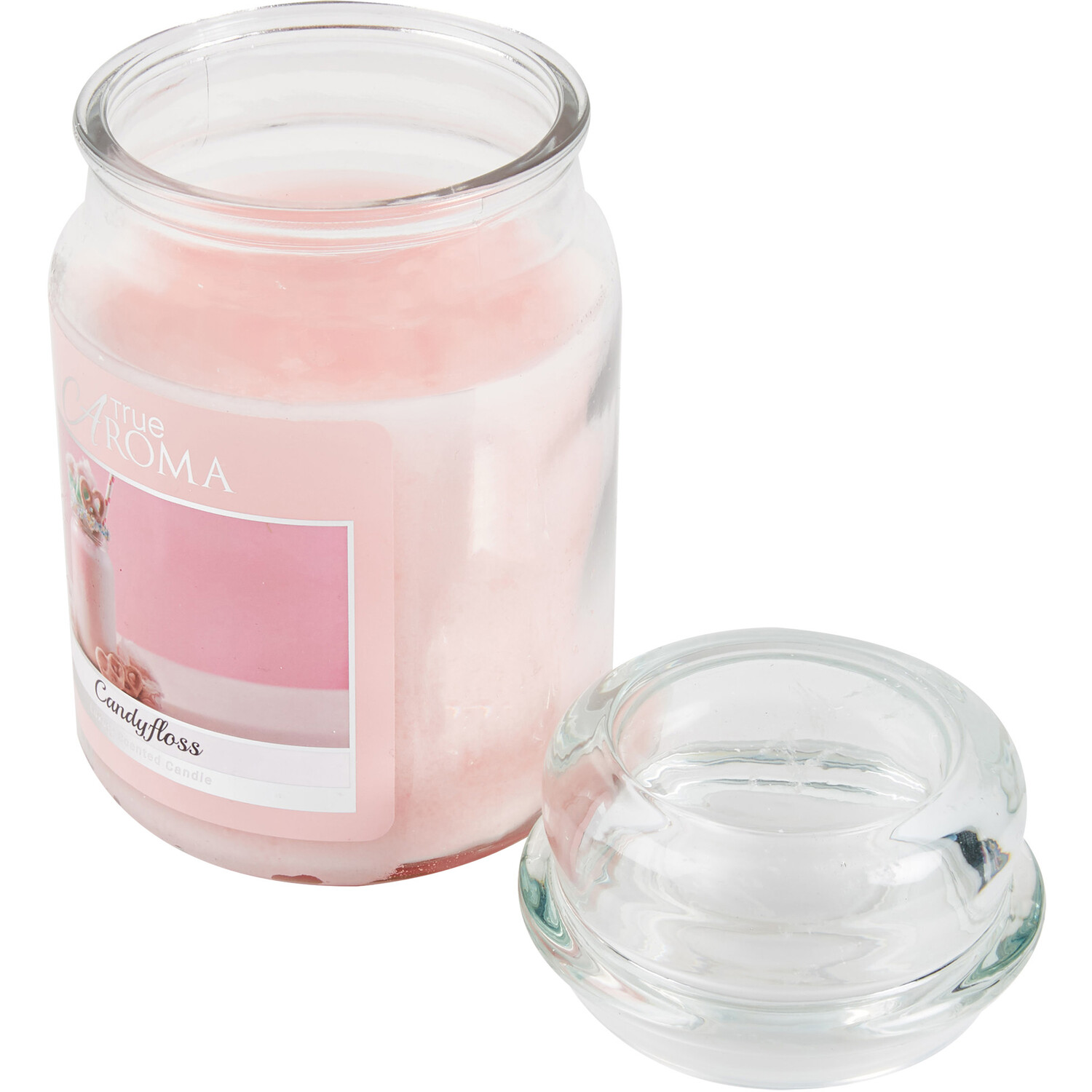 True Aroma Large Mason Jar Candle - Candyfloss Clouds Image 3
