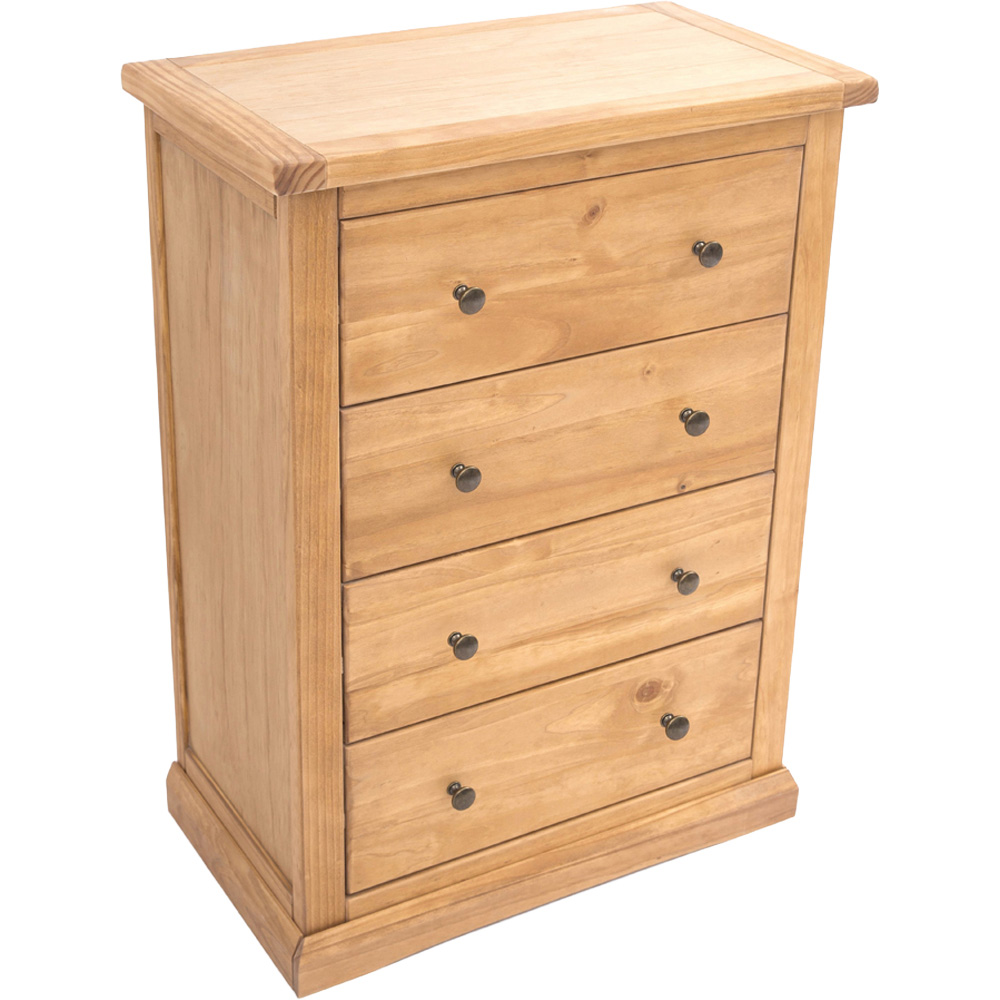 Cabinet Bits Lucca 4 Drawer Antique Wax Brass Knob Chest of Drawers Image 4