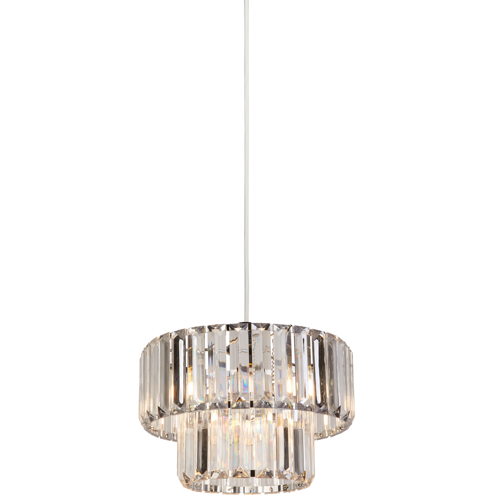 Lighting Collection 2 Tier Chrome and Acrylic LED Shade Image 3