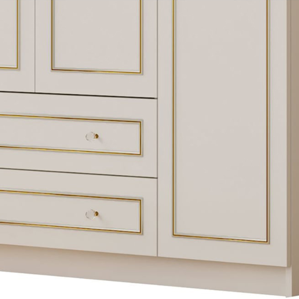 Evu MARIE Gold and White 3 Piece Bedroom Furniture Set Image 4