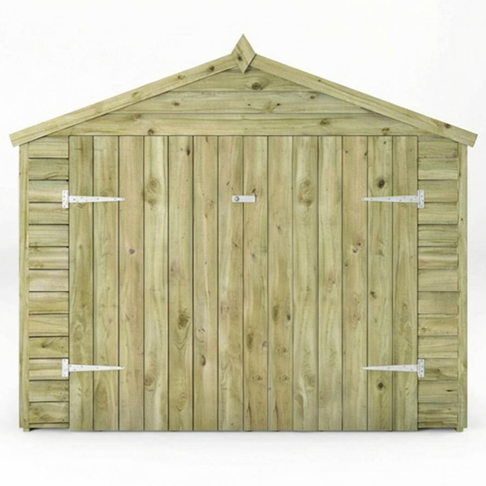 Mercia 3 x 7ft Double Door Overlap Apex Wooden Bike Storage Shed Image 4