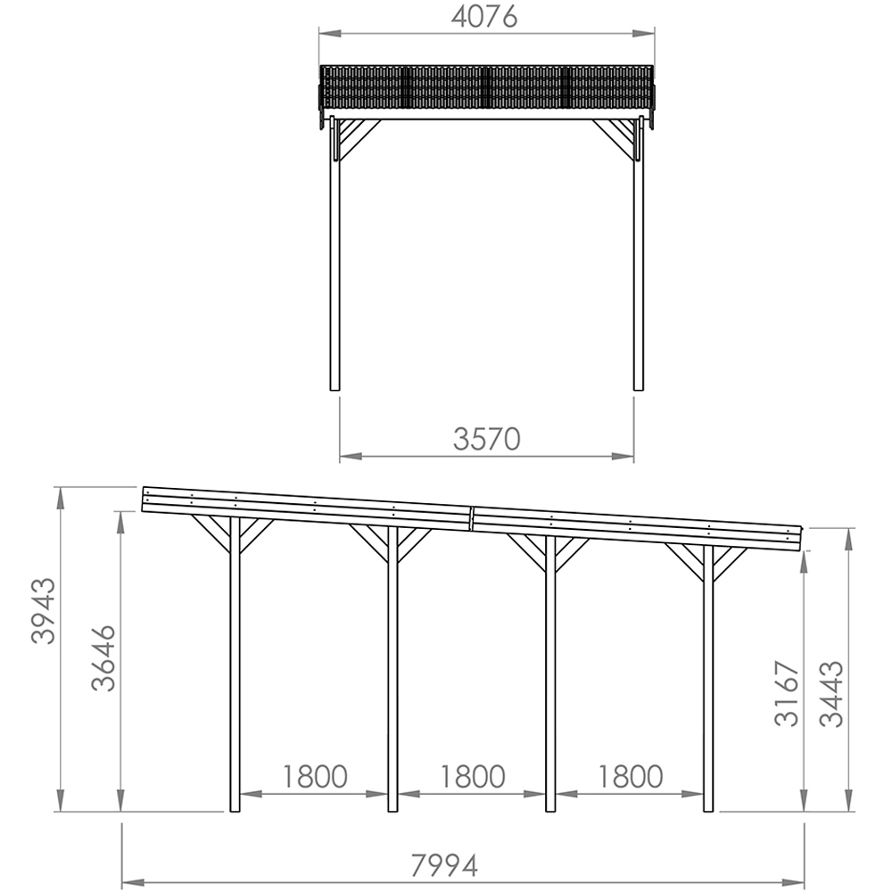 Cerland Wooden Carport 13 x 22.9ft Image 4
