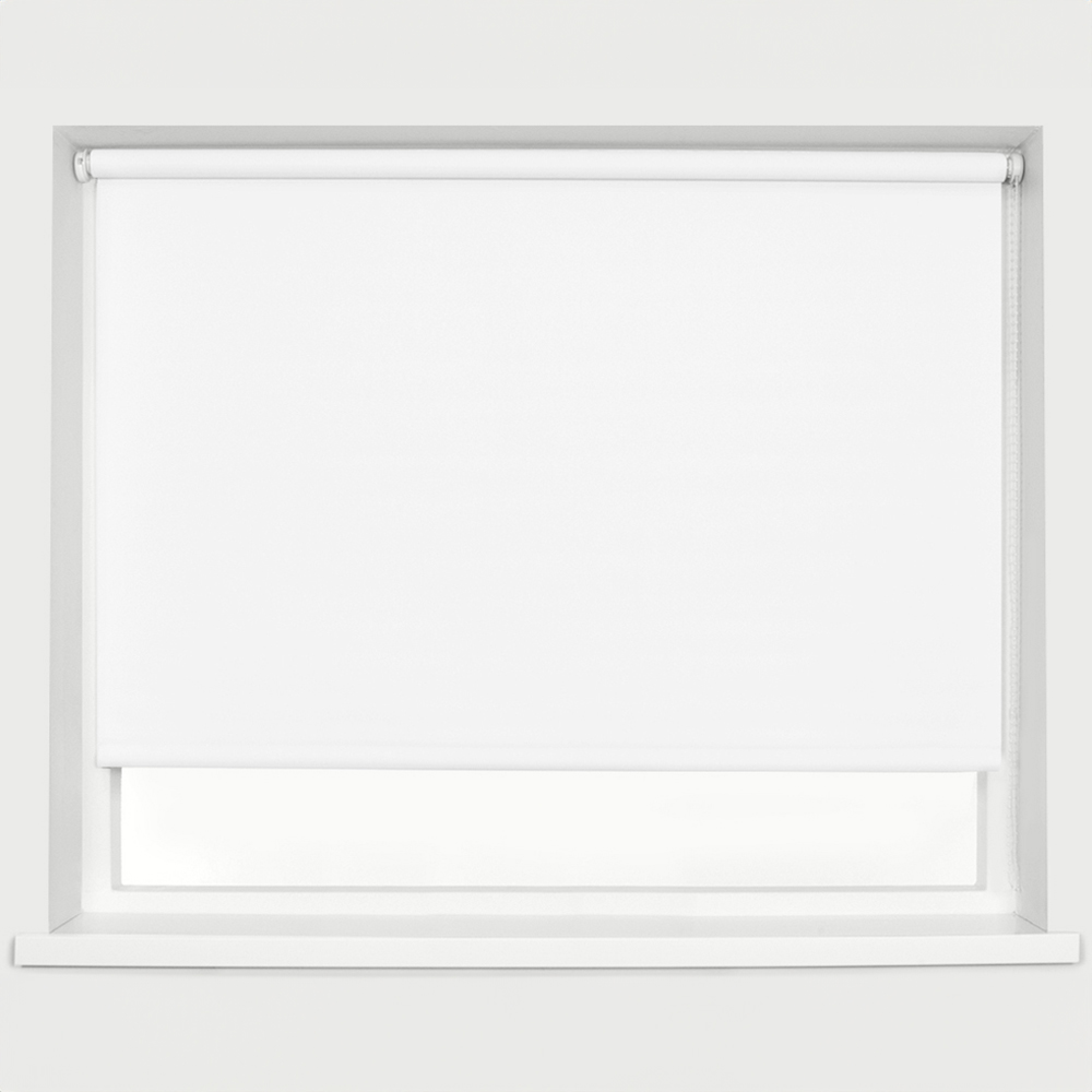 Caecus Blackout Roller Blinds White 210cm x 120cm Image 1