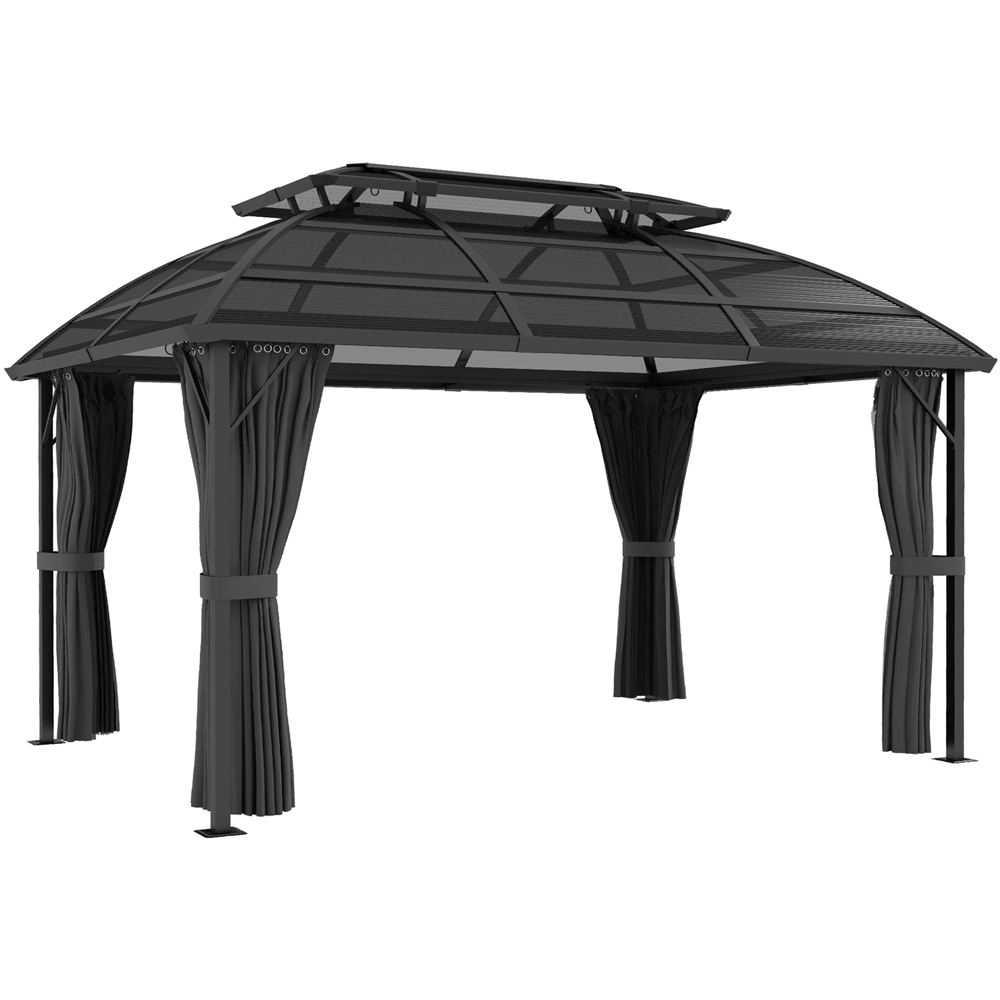 Outsunny 4 x 3m Black Aluminium Gazebo Image 2