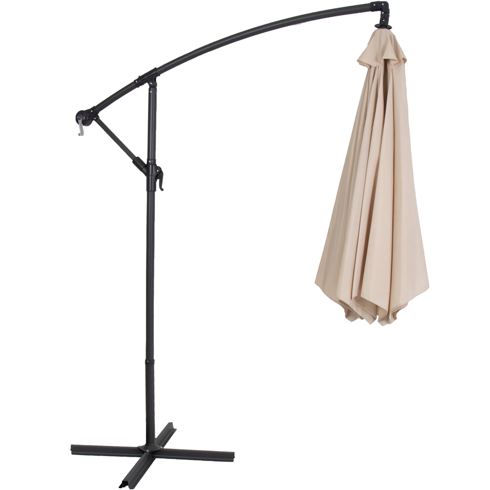 Charles Bentley Beige Hanging Cantilever Parasol 3m Image 3