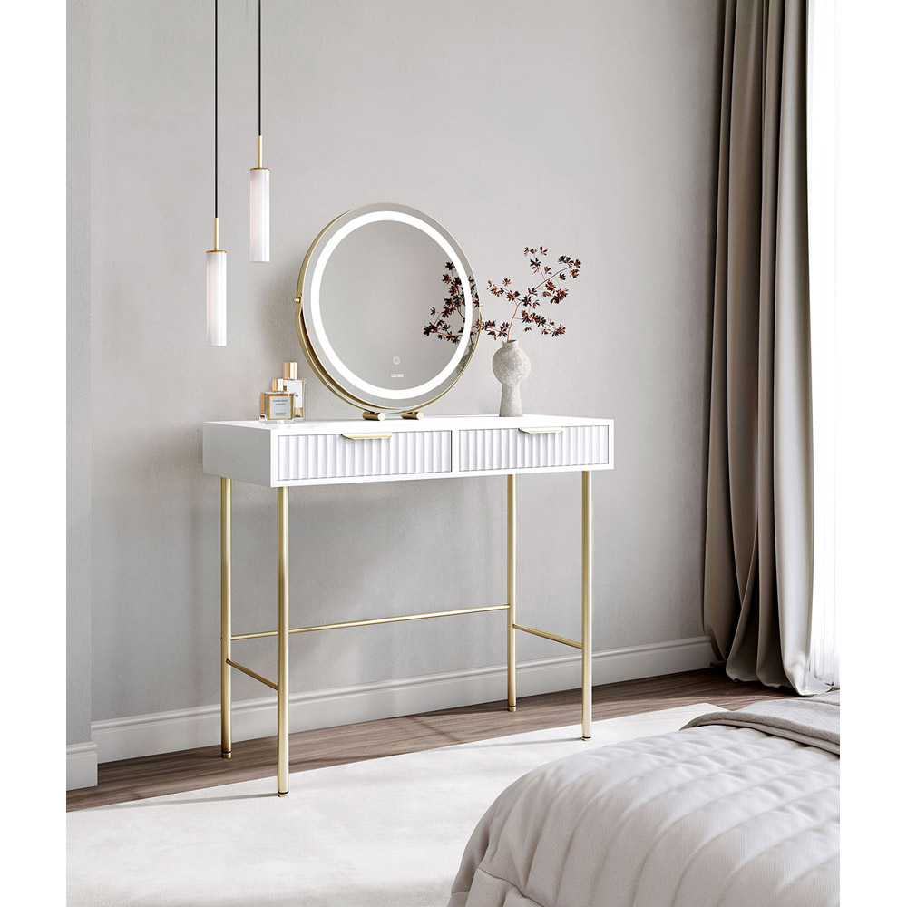 CARME Home Zara 3 Colour LED Gold Touch Sensor Light Mirror Image 2