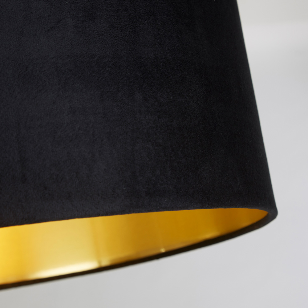 Lighting Collection Black Brushed Gold Inner Velvet Drum Shade 50cm Image 4