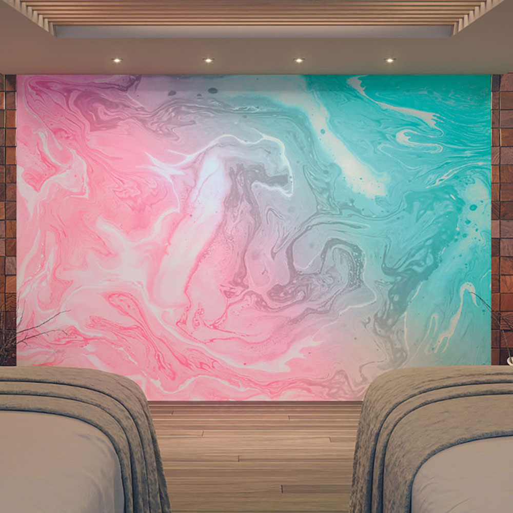 Origin Murals Cartoon Cloudy Sky Blue Wall Mural Image 1