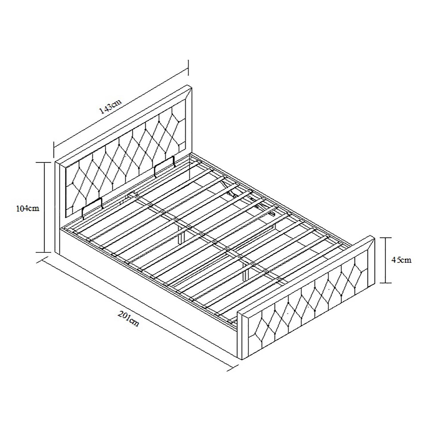 Mia Double Grey Faux Brushed Velvet Ottoman Bed Image 9