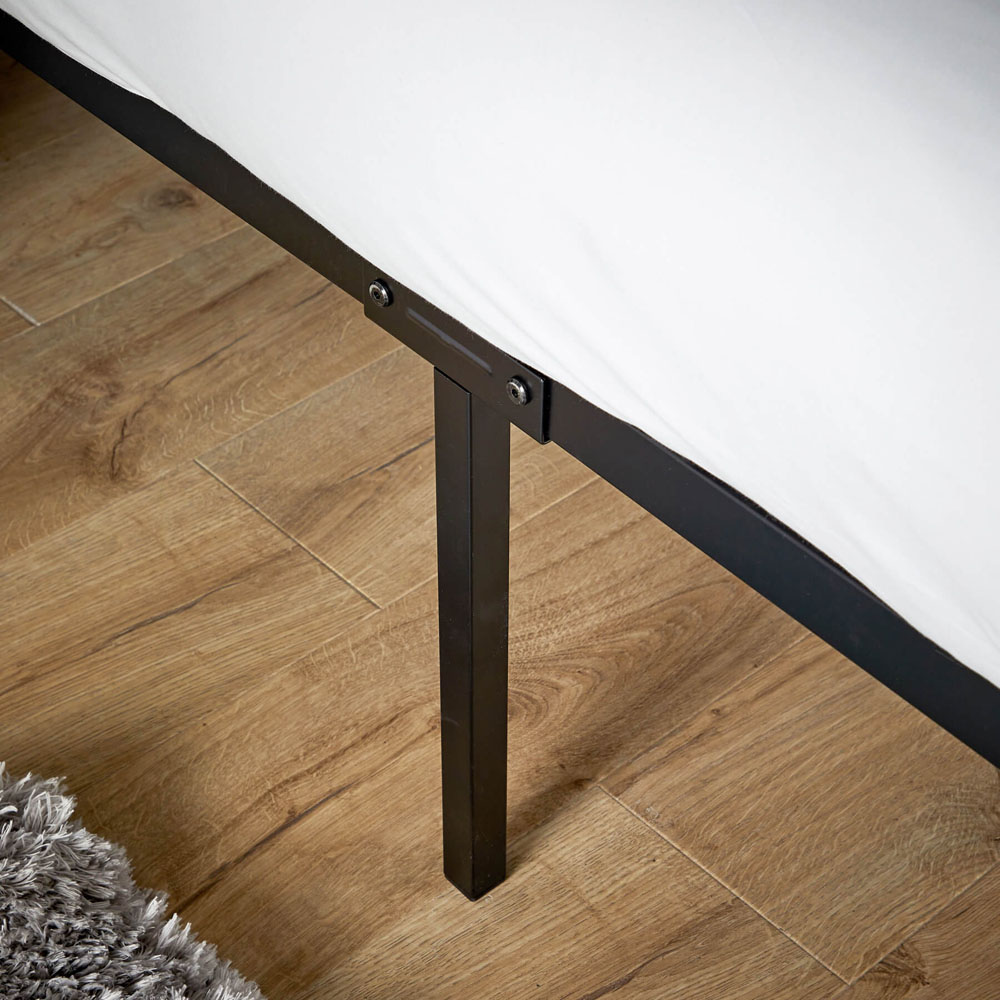 Home Source Podium Small Double Black Metal Platform Bed Frame Image 4