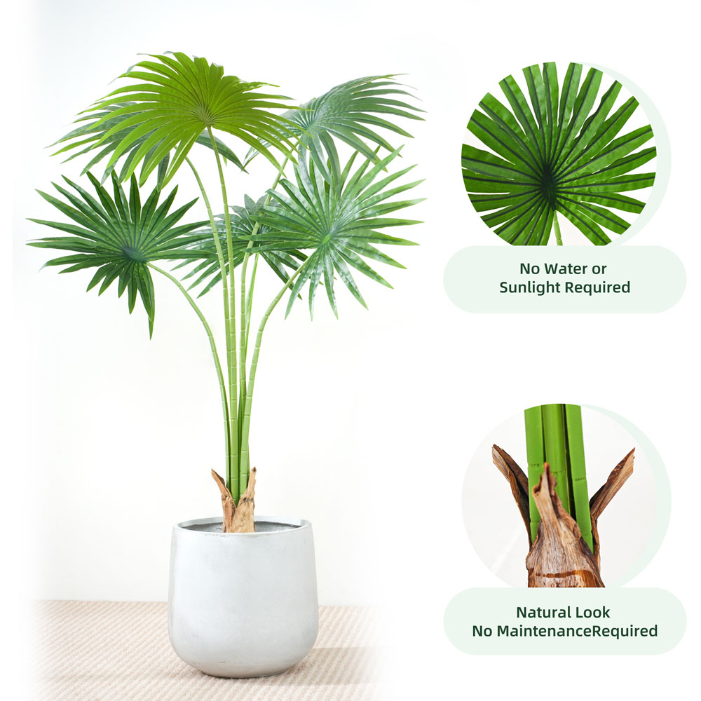 Fan Palm Tree Indoor Artificial Plant 140cm Image 4