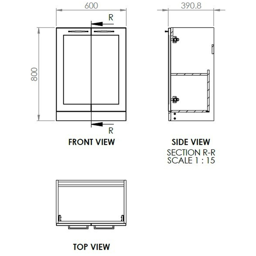 Bathstore Byron 2 Door White Shaker Floor Standing Basin Unit 615mm Image 7