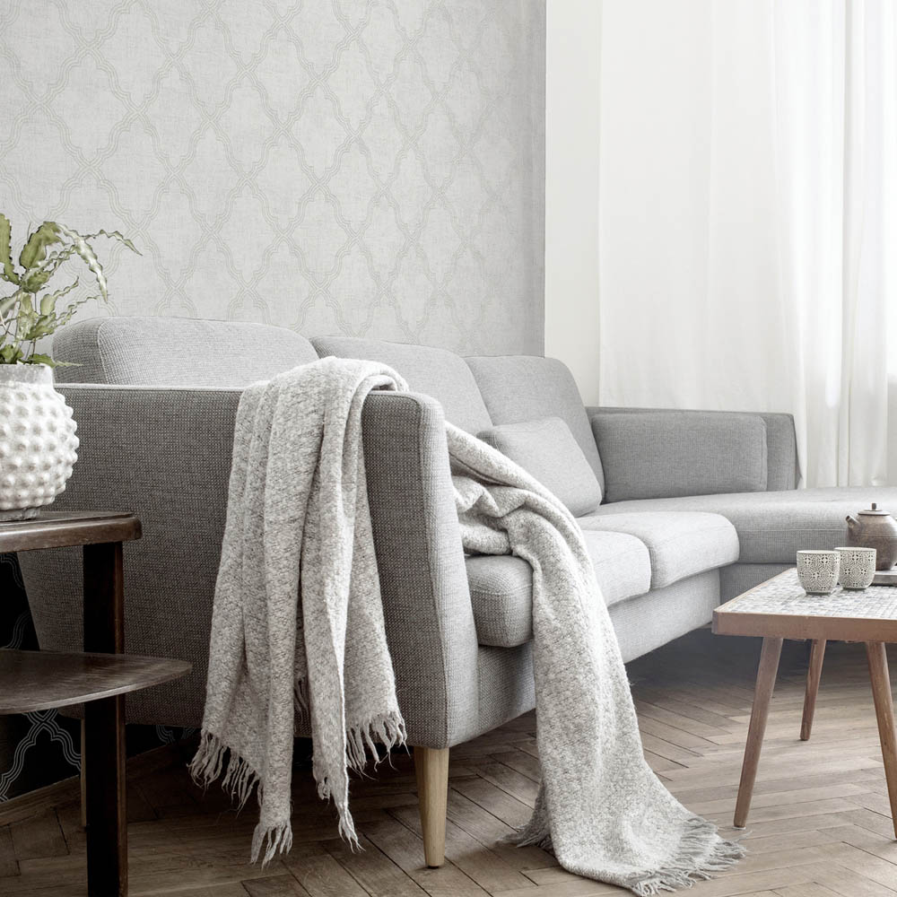 Arthouse Ornate Trellis Grey Wallpaper Image 5