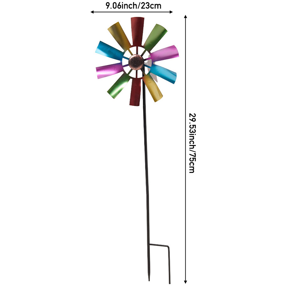 Living and Home 10 Blades Multicolour Metal Wind Spinner 75cm Image 7