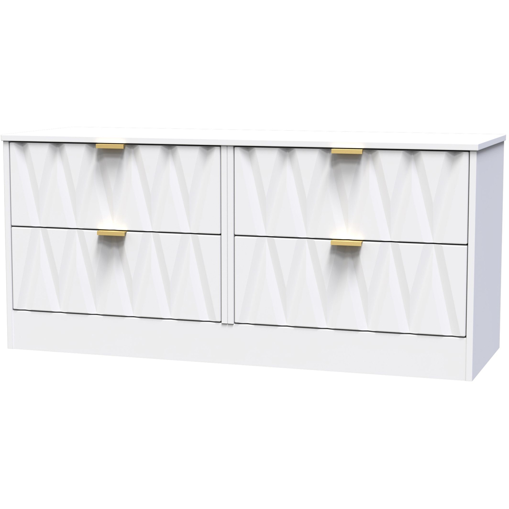 Crowndale Las Vegas 4 Drawer White Matt Chest of Drawer Ready Assembled Image 2