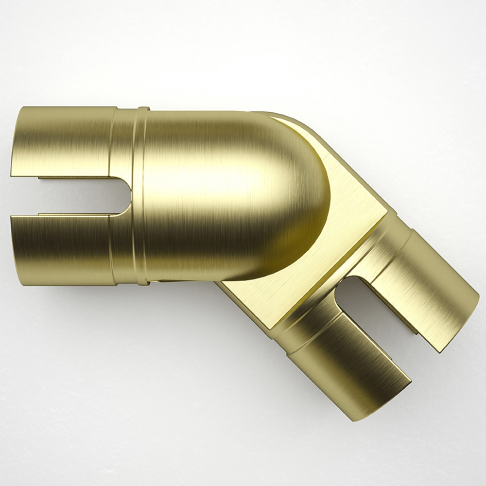 Rothley Satin Brass Stair Handrail Adjustable Elbow Image 5