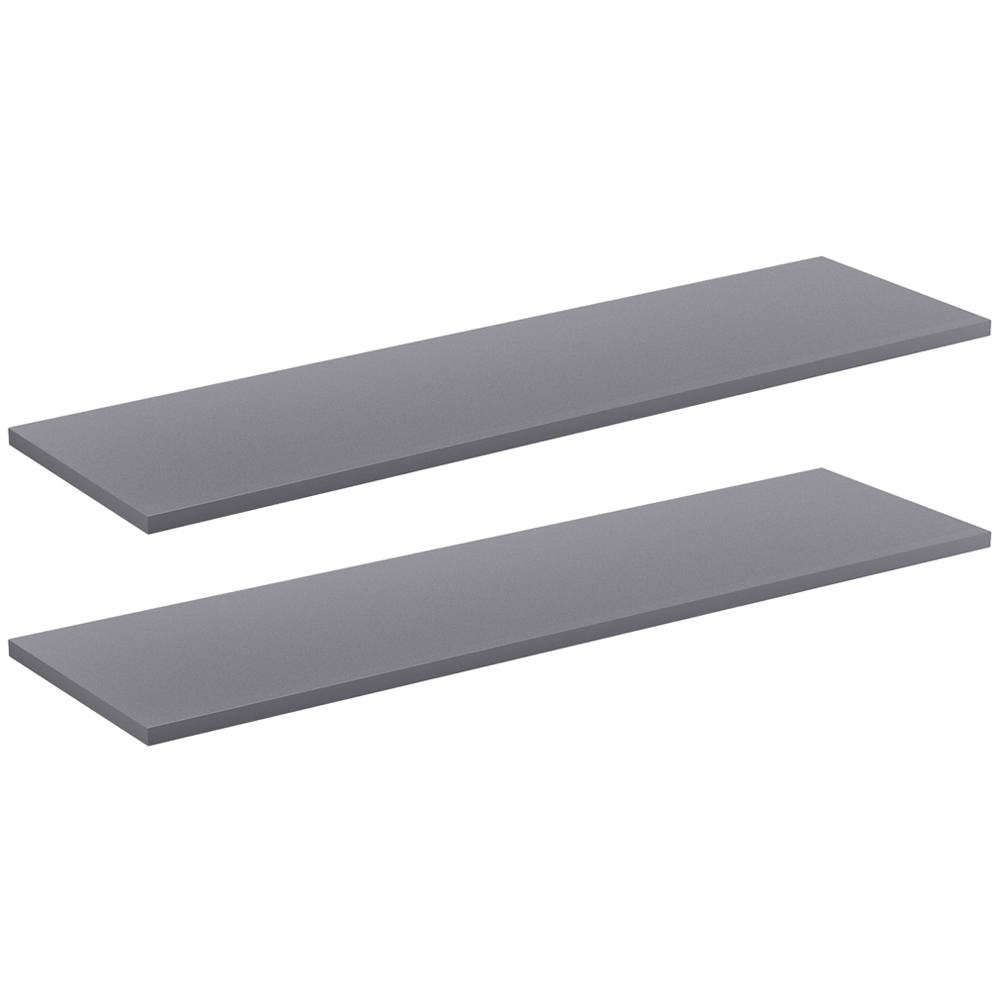 Homebase 90cm Matt Grey Melamine Floating Shelf 2 Pack Image 1