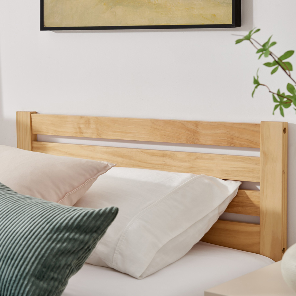 Furniturebox Cadhla Single Oak Stain Solid Pine Bed Frame Image 3