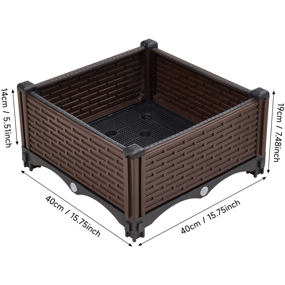 Living and Home Plastic Raised Garden Bed Planter Box 40 x 40 x 19cm Image 8