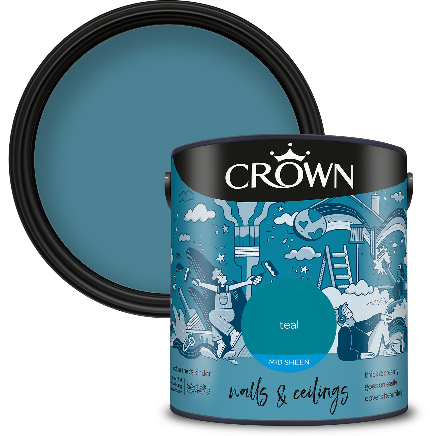 Crown Walls and Ceilings Mid Sheen Emulsion Image 1