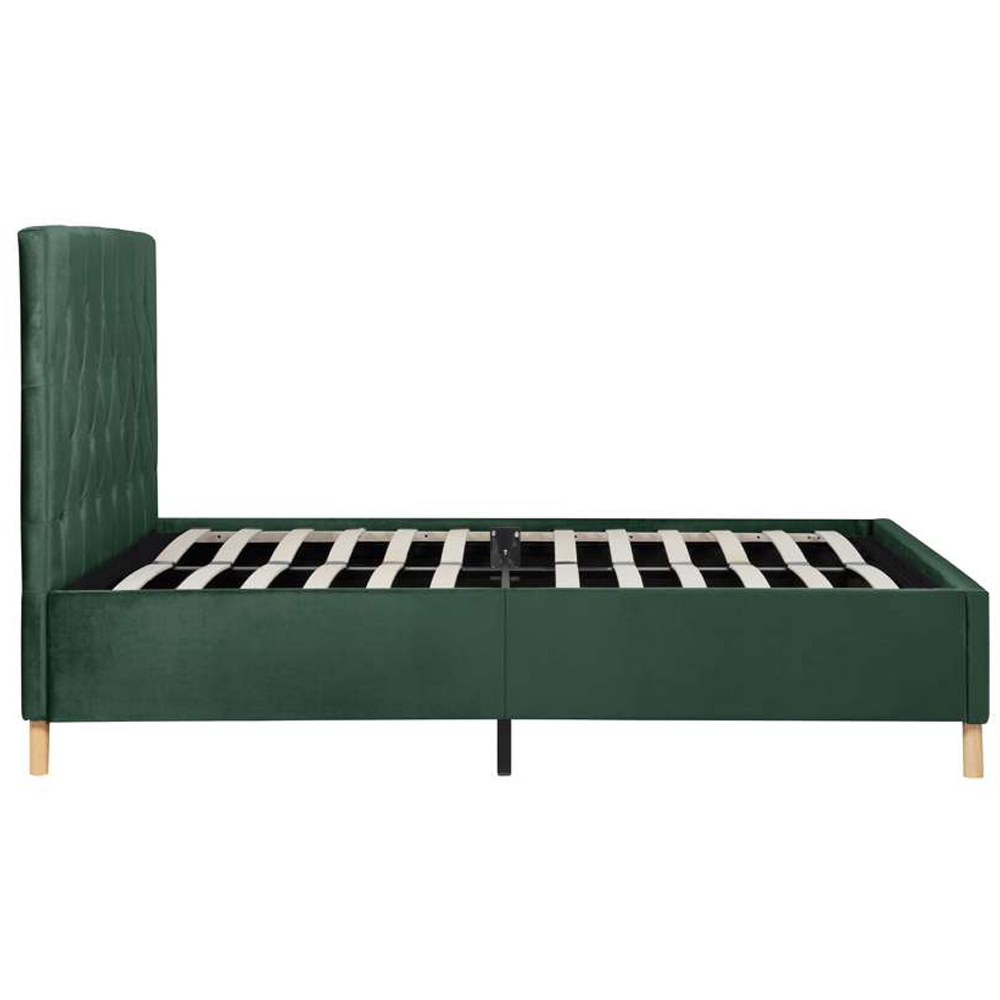 Loxley Small Double Green Fabric Bed Image 5