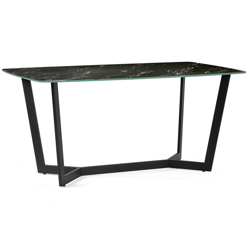 Julian Bowen Olympus Luxe and Marble Effect 6 Seater Dining Set Black and Blue Image 2