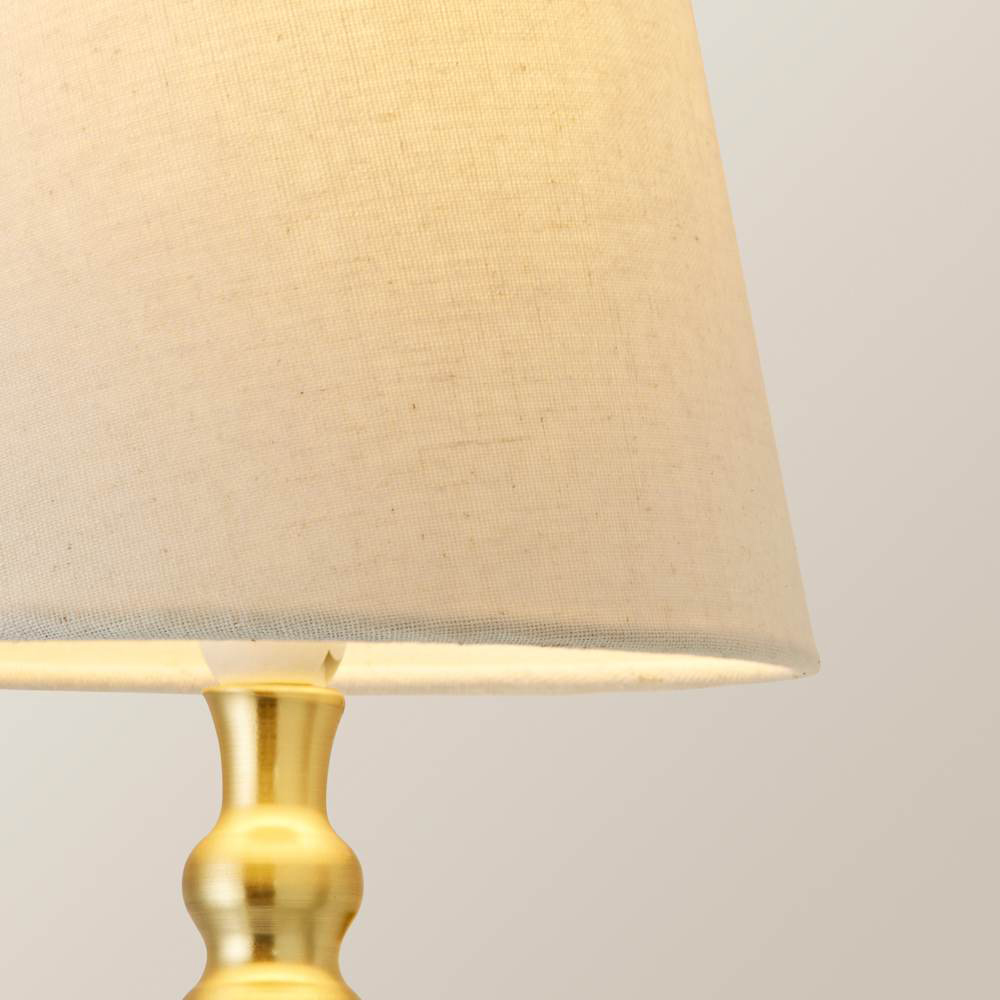 ValueLights Maggie Linen Shade Brushed Gold Candlestick LED Wall Light with Bulb Image 6