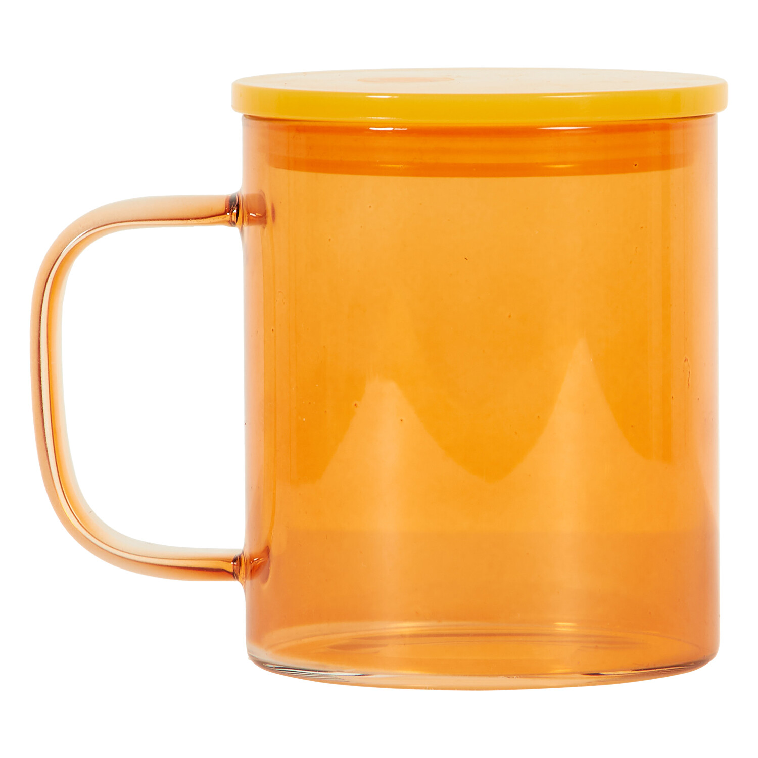 Colour Glass Mug with Plastic Lid 450ml - Multicolour Image 5