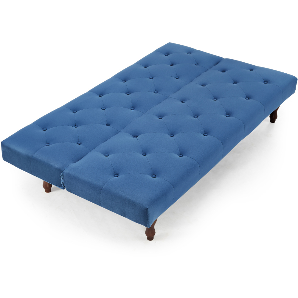 Home Detail Newell Small Double Sleeper Blue Velvet Sofa Bed Image 3