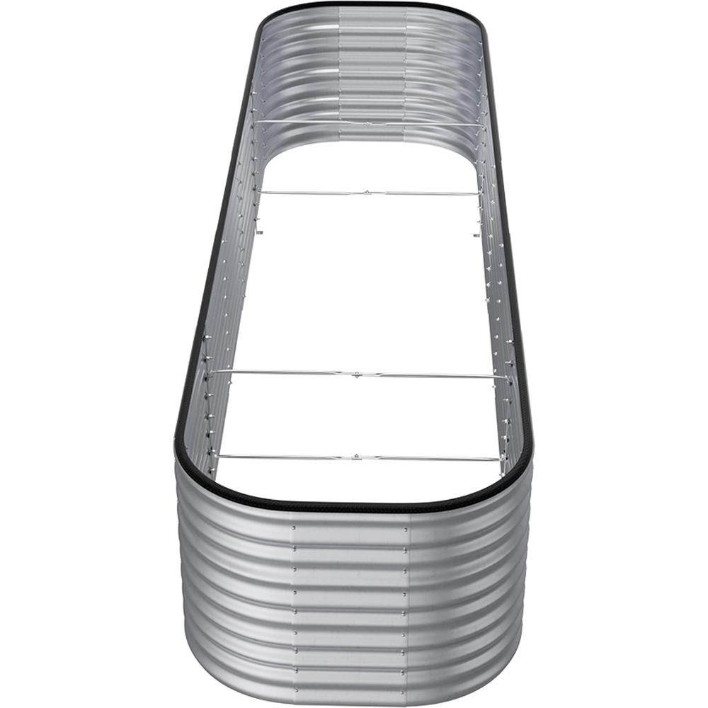 Living and Home Silver Oval Galvanised Steel Raised Garden Bed 320 x 56cm Image 6