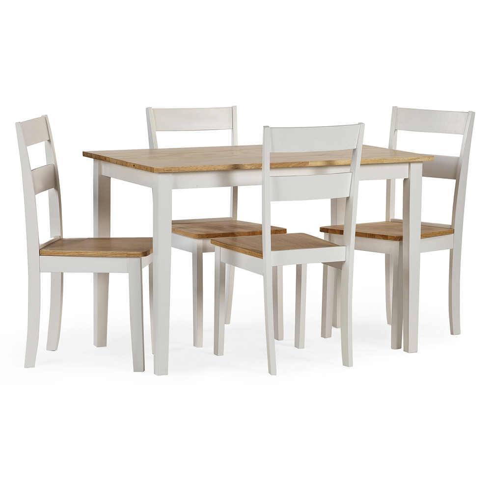 Julian Bowen Linwood 4 Seater Small Dining Table White and Oak Image 6