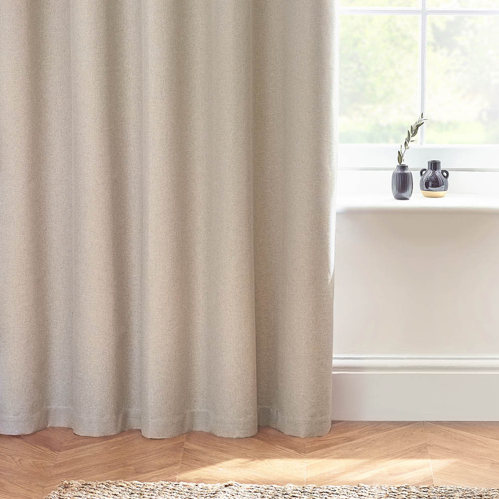furn. Dawn Linen Thermal Blackout Eyelet Curtain 168 x 183cm Image 4