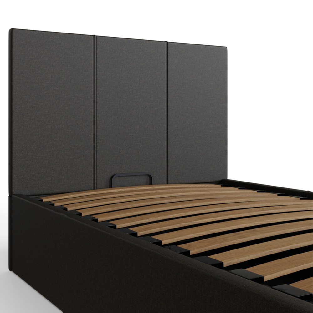 GFW Single Grey Hopsack Fabric Side Lift Ottoman Bed with Bonnell Mattress Image 5